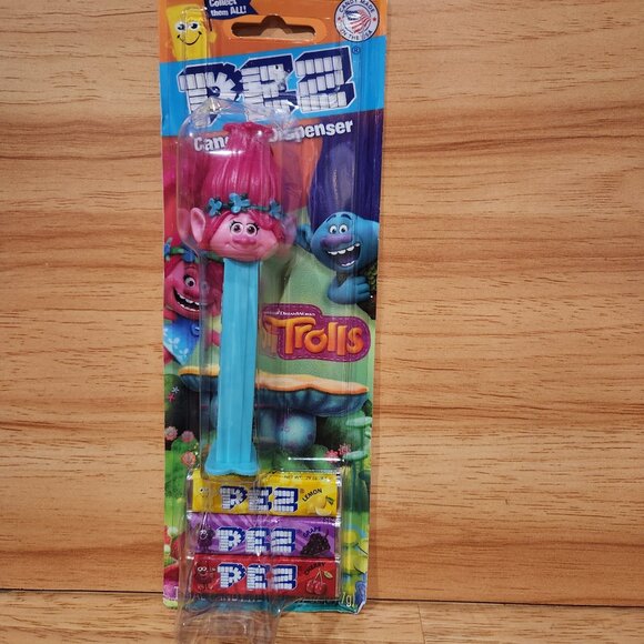 Pez Lot 3 TROLLS ~ DJ Suki, Poppy, Branch Pez Dispensers Carded Released 2024 - Picture 3 of 9